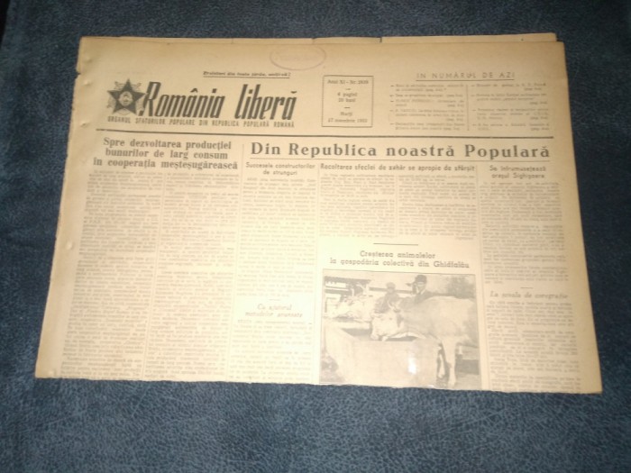 ZIARUL ROMANIA LIBERA 17 NOIEMBRIE 1953
