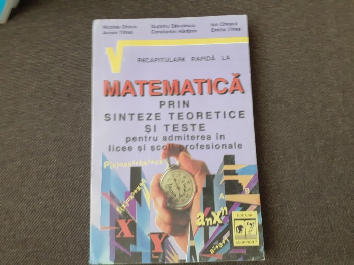 DUMITRU SAVULESCU Nicolae Ghiciu - Recapitulare rapida la matematica , 1996
