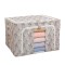 Cutie depozitare, flippy, 66l, din material textil, 50 x 40 x 33 cm, pentru haine si lenjerii, model flori de primavara, verde