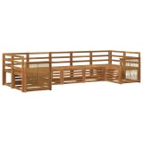 vidaXL Set canapea sectională 6 pcs natural Lemn Solid de Acacia 3384805