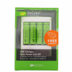 Incarcator AA/AAA NIMH R3/R6 GP + 4xR6 2700mAh +adaptor WA12 4891199159152 foto