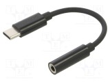 Cablu USB 3.1 Jack 3,5mm USB C 0,12m negru SAVIO
