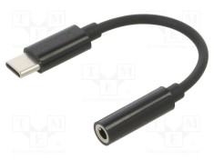 Cablu USB 3.1 Jack 3,5mm USB C 0,12m negru SAVIO