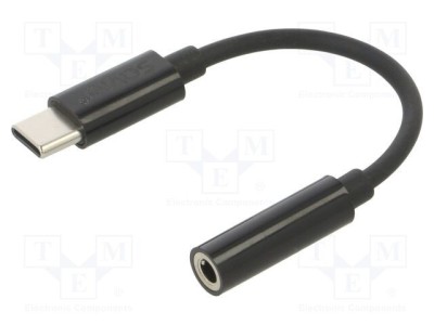 Cablu USB 3.1 Jack 3,5mm USB C 0,12m negru SAVIO foto