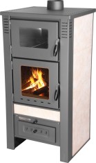 Soba teracota TAURUS ceramica bej 12 kW, 120 mm, cu cuptor de copt