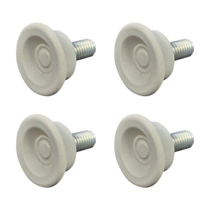 Picior pentru mobila &Oslash; 28 mm, filet M6 x 12 mm, gri, 4 buc / set