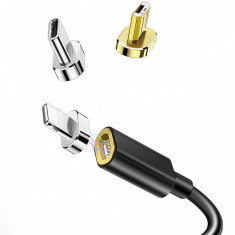 Cablu Incarcare USB - Lightning / USB Type-C / MicroUSB McDodo Suspending 3in1 Magnetic, 1.5 m, Negru CA-5500