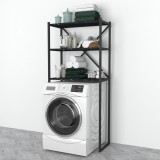 Raft baie de sine statator 160x66x34cm metal pal negru/negru marmorat [en.casa] HausGarden Leisure