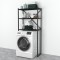 Raft baie de sine statator 160x66x34cm metal pal negru/negru marmorat [en.casa] HausGarden Leisure