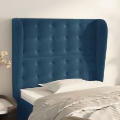 Gossi tablie pat cu aripioare albastru inchis 83x23x118/128cm catifea