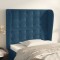 vidaXL Tăblie pat cu aripioare albastru &icirc;nchis 83x23x118/128cm catifea 3118424