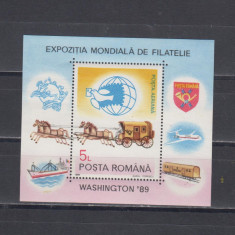 M1 TX7 20 - 1989 - Expozitia mondiala de filatelie Stamp expo 89 - colita