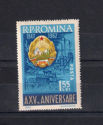 ROMANIA 1962 - A XV-A ANIVERSARE A PROCLAMARII RPR, MNH - LP 553 foto