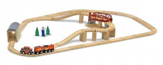 Set Trenulet din lemn cu pod pivotant Melissa&amp;amp;amp;Doug foto