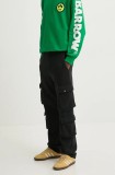 Barrow pantaloni de trening din bumbac culoarea negru, neted, F4BWUAFP059