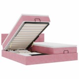 Cumpara ieftin Cadru de pat otoman cu saltele Roz 160x200cm catifea