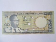 Congo(Republica Democrata) 1000 Francs 1964,bancnota anulata,produsul din imagini