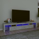 VidaXL Comodă TV cu lumini LED, gri beton, 230x36,5x40cm