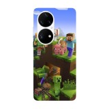 Husa compatibila cu Huawei Nova Y70 model Minecraft World, Silicon, TPU, Viceversa, Transparent, Carcasa
