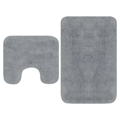 Set covorașe baie, 2 buc., gri, textil foto