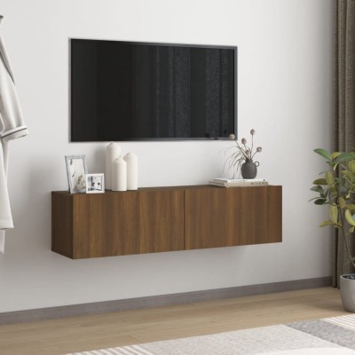 vidaXL Comodă TV de perete, stejar maro, 120x30x30 cm, lemn compozit foto