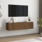 Gossi comoda tv de perete, stejar maro, 120x30x30 cm, lemn compozit