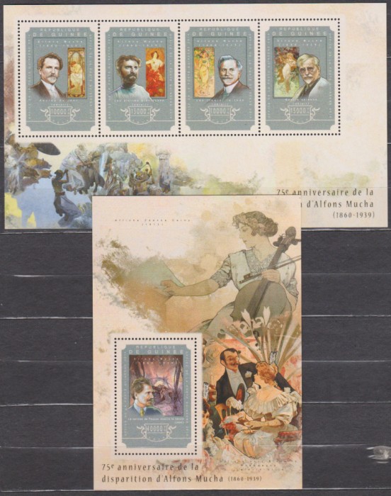 DB1 Pictura Guineea Art Nouveau Alphonse Mucha MS MNH