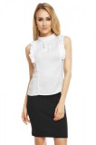 P558-2 Top elegant accesorizat cu volanase la umeri, S/M