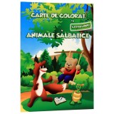 Carte de colorat cu abtibilduri - Animale salbatice |