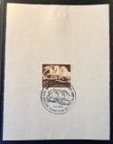 Germania (1942) 42+108 Pfennig Maro "Das Braune Band von Deutschland 1942" pe Fragment Mare cu Ștampilă "M&uuml;nchen-Riem 26.07.1942" (USED) BN1