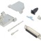 Conector D-Sub 25 Pini Femelă pentru Lipire pe Cablu - Negru