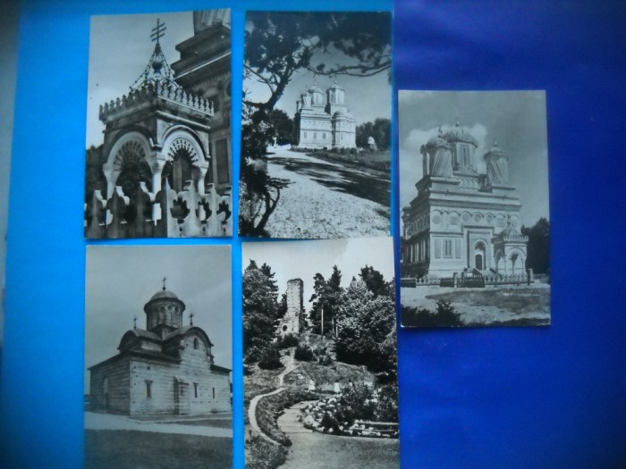 HOPCT LOT NR 248 MANASTIREA CURTEA DE ARGES -5 CARTI POSTALE-RPR-NECIRCULATE