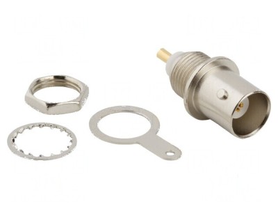 Conector BNC soclu mamă 50&amp;Omega; PTFE aurit pentru lipire foto