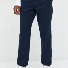 Abercrombie & Fitch pantaloni barbati, culoarea albastru marin