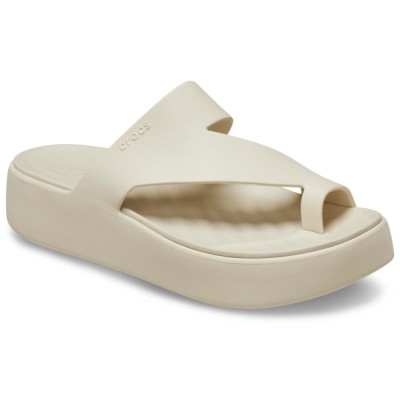 Papuci Crocs Getaway Platform Toe Loop Bej - Sandstone foto