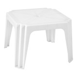 Masuta fixa pentru gradina Aqua, plastic, patrata, alba, 64.5 x 64.5 x 44 cm