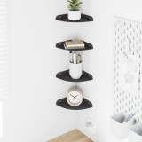 vidaXL Raft suspendat cu raft cu depozitare 4 pcs Negru 15 x 15 x 2 cm 8004075