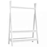 Cumpara ieftin Suport pentru haine, alb, 100x45,5x150 cm, lemn masiv de pin