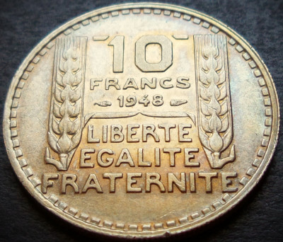 Moneda istorica 10 FRANCI (Francs) - FRANTA, anul 1948 *cod 3282 foto