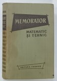 MEMORATOR MATEMATIC SI TEHNIC , 1958
