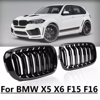 BMW Set grile Nari duble Piano Black Bmw X5 BMW X6 BMW F15 BMW F16 F85 F86 foto