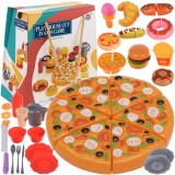 Set fast food de jucarie pentru copii, 42 piese cu pizza Velcro