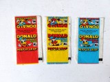 Lot 3 buc - Ambalaj guma de mestecat, DONALD Bubble Gum, vechi, anii 80