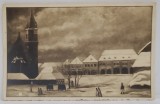 BISTRITA ( NASAUD ) , CATEDRALA SI CASELE DE LANGA , GRAFICA , MONOCROMA, CARTE POSTALA ILUSTRATA , PERIOADA INTERBELICA