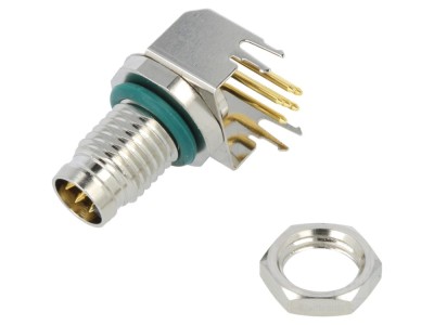 Conector M8 tată 6 pini 90&amp;deg; PCB foto