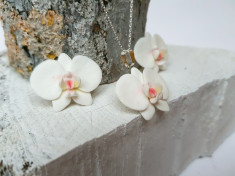 Set orhidee pe argint foto