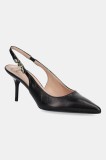 Love Moschino stilettos de piele culoarea negru, JA10487G1MIA0000