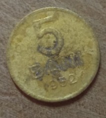 MNDRO10 moneda RPR Romania 5 bani 1952