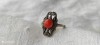 INEL argint AUSTRIA rar VECHI ornat cu CORAL splendid DE EFECT vintage DELICAT