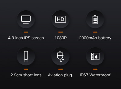 Endoscop video foto cu ecran HD 5m foto